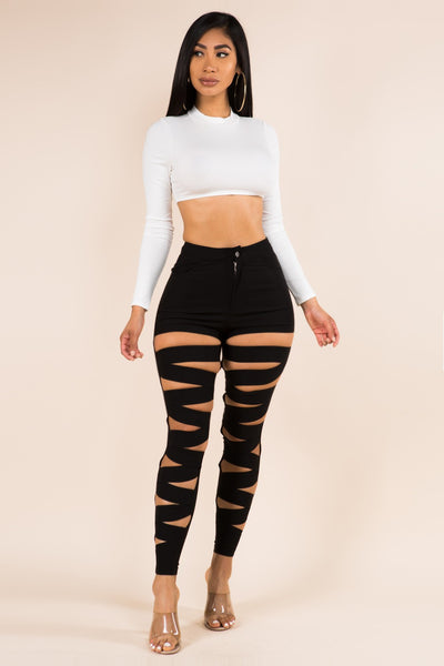 AsYou cut out front printed leggings in multi - part of a set - ShopStyle