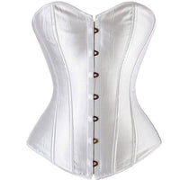 LADIES CLASSIC BURLESQUE SATIN HOURGLASS STRAPLESS OVERBURST CORSET