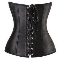 LADIES CLASSIC BURLESQUE SATIN HOURGLASS STRAPLESS OVERBURST CORSET