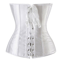 LADIES CLASSIC BURLESQUE SATIN HOURGLASS STRAPLESS OVERBURST CORSET