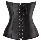 LADIES CLASSIC BURLESQUE SATIN HOURGLASS STRAPLESS OVERBURST CORSET