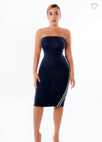 OFF SHOULDER WITH 2LINE BODYCON DRESS