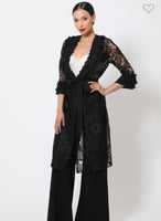 LACE PLEATED RUFFLE DETAILED CARDIGAN