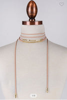 COIN TRIMMED CHOKER WRAP NECKLACE