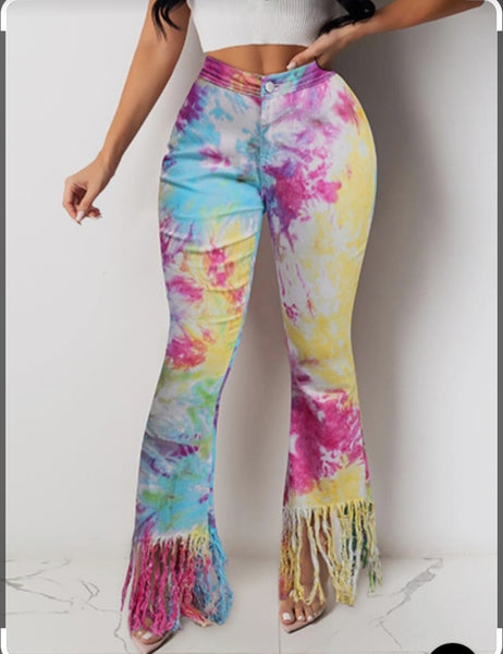 TIE-DYE YELLOW JEANS