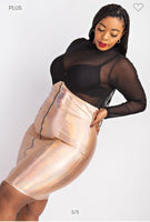 PLUS SIZE HIGH WAISTED SKIRT