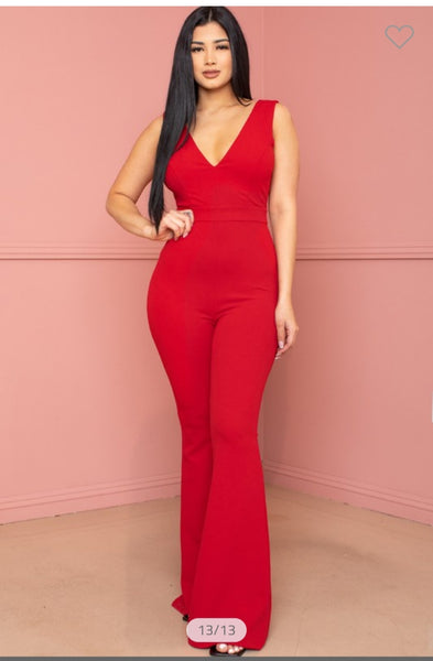 TECHNO CREPE BELL BOTTOM JUMPSUIT