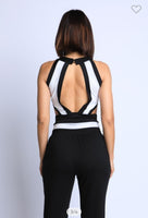 CONTRAST OPEN SIDE BODYSUIT