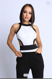 CONTRAST OPEN SIDE BODYSUIT