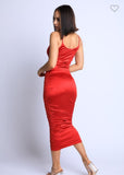 CASINO RUCHED SPAGHETTI DRESS