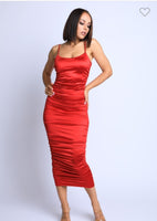 CASINO RUCHED SPAGHETTI DRESS