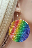 ROUND MULTI COLOR RHINESTONE EARRINGS