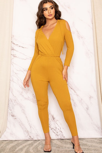 STRETCH POLY RIB JUMPSUIT