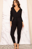 STRETCH POLY RIB JUMPSUIT