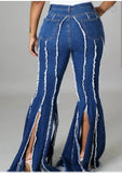 HIGH RISE PATCHWORK FLARE JEANS