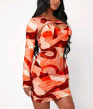 PRINTED BODYCON DRESS