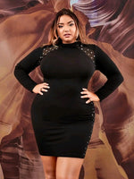 PLUS SIZE MESH BODYCON DRESS