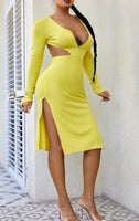 SEXY SPLIT HEM CUT OUT DRESS