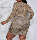 PLUS SIZE PRINT RUCHED BODYCON DRESS