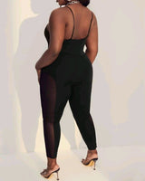 PLUS SIZE MESH UNITARD JUMPSUIT