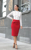 HIGH WAIST KNEE LENGTH SKIRT