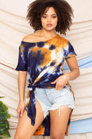 TIE DYE SHARK BITE TUNIC TOP